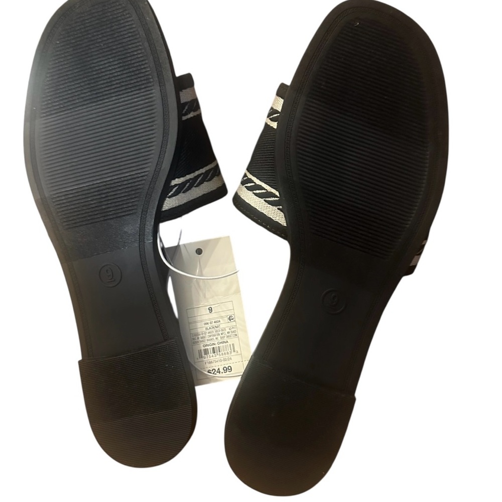 A New Day Women's Capri Slip On Slide Sandals Black/Cream Size 9 NWT - Picture 2 of 3